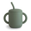 Picture of mushie 100% Silicone Training Cup & Straw for Toddlers | 6 Months+ (Dried Thyme)