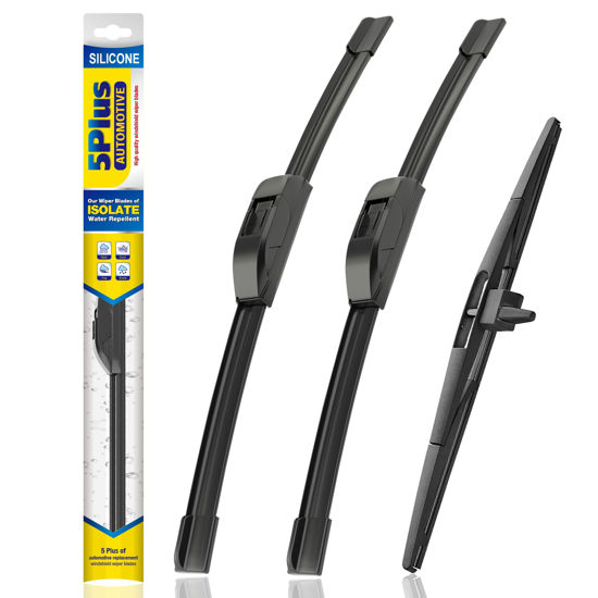 Picture of 5 PLUS® Silicone Windshield Wipers Replacement for 2009-2015 HONDA Pilot Wiper Blades(Set of 3),Automotive Replacement Windshield Wiper Blades For My Car-22"/21"/14"