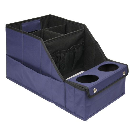 Picture of MULISOFT Car Seat Organizer, Backseat Car Organizer with 11 Storages Compartments and 2 Cup Holders, Blue
