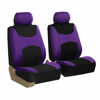 Picture of FH Group Car Seat Covers Front Set Purple Cloth - Seat Covers for Low Back Car Seats with Removable Headrest, Universal Fit, Automotive Seat Cover, Airbag Compatible Car Seat Cover for SUV, Sedan, Van