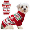 Picture of ABRRLO Dog Christmas Sweater Cute Running Deer Xmas Dog Cat Outfit New Year Holiday Costumes Puppy Cat Sweater with Leash Hole for Small Medium Large Dogs Girl Boy Turtleneck Winter Warm Pet Clothes
