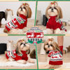 Picture of ABRRLO Dog Christmas Sweater Cute Running Deer Xmas Dog Cat Outfit New Year Holiday Costumes Puppy Cat Sweater with Leash Hole for Small Medium Large Dogs Girl Boy Turtleneck Winter Warm Pet Clothes