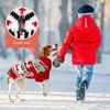 Picture of ABRRLO Dog Christmas Sweater Cute Running Deer Xmas Dog Cat Outfit New Year Holiday Costumes Puppy Cat Sweater with Leash Hole for Small Medium Large Dogs Girl Boy Turtleneck Winter Warm Pet Clothes