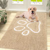 Picture of Smiry Dog Door Mat for Muddy Paws, Absorbent Dirt Trapper Non-Slip Washable Mat, Quick Dry Chenille, Mud Mat for Dogs, Entry Indoor Door Mat for Inside Floor (47x32 Inches, Beige)