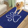 Picture of Smiry Dog Door Mat for Muddy Paws, Absorbent Dirt Trapper Non-Slip Washable Mat, Quick Dry Chenille, Mud Mat for Dogs, Entry Indoor Door Mat for Inside Floor (36x24 Inches, Navy Blue)