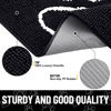 Picture of Smiry Dog Door Mat for Muddy Paws, Absorbent Dirt Trapper Non-Slip Washable Mat, Quick Dry Chenille, Mud Mat for Dogs, Entry Indoor Door Mat for Inside Floor (47x24 Inches, Black)