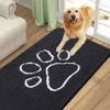 Picture of Smiry Dog Door Mat for Muddy Paws, Absorbent Dirt Trapper Non-Slip Washable Mat, Quick Dry Chenille, Mud Mat for Dogs, Entry Indoor Door Mat for Inside Floor (59x24 Inches, Black)