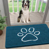 Picture of Smiry Dog Door Mat for Muddy Paws, Absorbent Dirt Trapper Non-Slip Washable Mat, Quick Dry Chenille, Mud Mat for Dogs, Entry Indoor Door Mat for Inside Floor (24x16 Inches, Atlantic Blue)