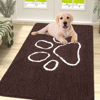 Picture of Smiry Dog Door Mat for Muddy Paws, Absorbent Dirt Trapper Non-Slip Washable Mat, Quick Dry Chenille, Mud Mat for Dogs, Entry Indoor Door Mat for Inside Floor (40x32 Inches, Brown)