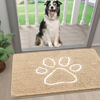 Picture of Smiry Dog Door Mat for Muddy Paws, Absorbent Dirt Trapper Non-Slip Washable Mat, Quick Dry Chenille, Mud Mat for Dogs, Entry Indoor Door Mat for Inside Floor (24x16 Inches, Beige)
