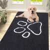 Picture of Smiry Dog Door Mat for Muddy Paws, Absorbent Dirt Trapper Non-Slip Washable Mat, Quick Dry Chenille, Mud Mat for Dogs, Entry Indoor Door Mat for Inside Floor (59x35 Inches, Black)