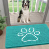 Picture of Smiry Dog Door Mat for Muddy Paws, Absorbent Dirt Trapper Non-Slip Washable Mat, Quick Dry Chenille, Mud Mat for Dogs, Entry Indoor Door Mat for Inside Floor (24x16 Inches, Turquoise)