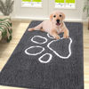 Picture of Smiry Dog Door Mat for Muddy Paws, Absorbent Dirt Trapper Non-Slip Washable Mat, Quick Dry Chenille, Mud Mat for Dogs, Entry Indoor Door Mat for Inside Floor (47x32 Inches, Dark Grey)