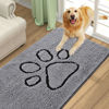 Picture of Smiry Dog Door Mat for Muddy Paws, Absorbent Dirt Trapper Non-Slip Washable Mat, Quick Dry Chenille, Mud Mat for Dogs, Entry Indoor Door Mat for Inside Floor (70x24 Inches, Grey)
