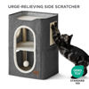 Picture of Bedsure 2-Level Cat House for Indoor Cats - Small Cat Towers with Scratch Pad and Hideaway Condo, Cat Cave Bed Furniture for Multi Pets and Large Cats, 18x14x23 inches, Dark Grey