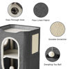 Picture of Bedsure 2-Level Cat House for Indoor Cats - Small Cat Towers with Scratch Pad and Hideaway Condo, Cat Cave Bed Furniture for Multi Pets and Large Cats, 18x14x23 inches, Dark Grey