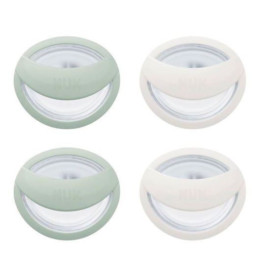 Picture of NUK Perfect Match Silicone Pacifier, 4 Pack, for Ages 0-6m, Green & White