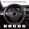 Picture of Microfiber Leather 15" Universal Fit Car Steering Wheel Cover, Elastic Nonslip Breathable and Odorless, Black & Brown