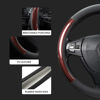 Picture of Microfiber Leather 15" Universal Fit Car Steering Wheel Cover, Elastic Nonslip Breathable and Odorless, Black & Brown