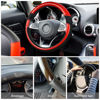 Picture of Universal Car Steering Wheel Cover Microfiber Leather 15 Inch Steering Wheel Cover Anti-Slip Breathable Odorless Car Steering Wheel Protector, Car Accessories for Most Car, SUV (Bright Black/Red)
