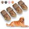 Picture of XSY&G Dog Boots,Waterproof Dog Shoes,Dog Booties with Reflective Strips Rugged Anti-Slip Sole and Skid-Proof,Outdoor Dog Shoes for Medium Large Dogs 4Pcs Leopard-Size 8