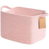 Picture of Goodpick Woven Storage Basket for Shelves, Small Baskets for Organizing, Rectangle Baby Nursery basket, Towel Baskets for Bathroom, Living Room, 13 x 10 x 9 Inches, Light Pink