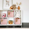 Picture of Goodpick Woven Storage Basket for Shelves, Small Baskets for Organizing, Rectangle Baby Nursery basket, Towel Baskets for Bathroom, Living Room, 13 x 10 x 9 Inches, Light Pink