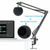Picture of Mic Stand with Foam Windscreen For Blue Snowball, Suspension Boom Scissor Arm Stand with Pop Filter Cover for Microphones iCE USB Mic by SUNMON