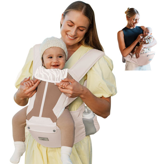Picture of Baby Carrier Newborn to Toddler, 6-in-1 Baby Carrier, Adjustable Detachable Infant Baby Hip Seat Carrier for 7-50lbs