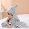 Picture of TBEZY Baby Hooded Towel with Unique Animal Design Ultra Soft Thick Cotton Bath Towel for Newborn (Hippo)