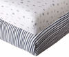 Picture of American Baby Company 2 Pack Fitted Crib Sheets 28" x 52", Soft Breathable Neutral 100% Cotton Jersey Sheet, Navy/Grey Sports Stripes, for Boys and Girls, Fits Crib and Toddler Bed mattresses