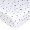 Picture of American Baby Company 2 Pack Fitted Crib Sheets 28" x 52", Soft Breathable Neutral 100% Cotton Jersey Sheet, Navy/Grey Sports Stripes, for Boys and Girls, Fits Crib and Toddler Bed mattresses