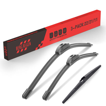 Picture of 3 Wipers 22"/21"/11" Windshield Wiper Blades with Rear Wiper Blade Replacement for Jeep Grand Cherokee 2014 2015 2016 2017 2018 2019 2020 2021 Wiper Blades for My Car (Set of 3)