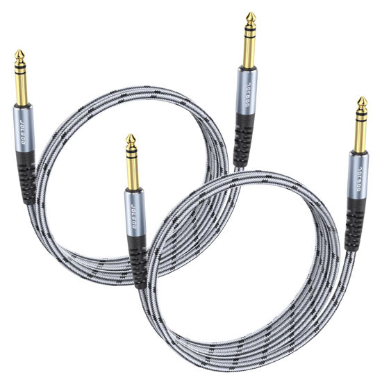 Picture of JOLGOO 1/4 Inch TRS Instrument Cable 3.3 FT 2-Pack, Quarter inch Audio Cable, 6.35 Balanced Interconnect Line for Electric Guitar, Bass, Keyboard, Mixer, Amplifier, Speaker, Electric Mandolin