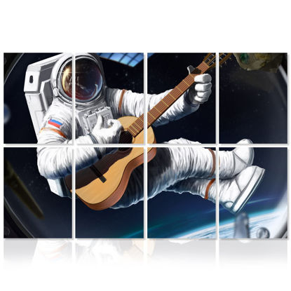 Picture of BUBOS 8 Pack Art Acoustic Panels Soundproof Wall Panels,48X32Inches Sound Absorbing Panels,Decorative Acoustical Wall Panels, Acoustic Treatment for Recording Studio,Adhesive Included,Space Guitar