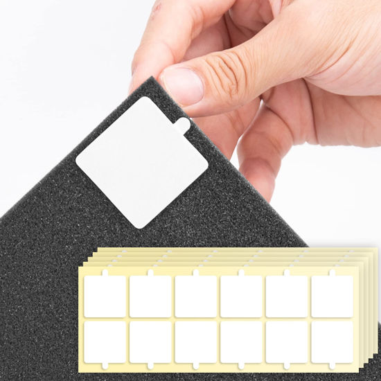 Picture of Sonicism 240 Pack Pyramid Double Sided Tape Squares for Acoustic Foam Sheets, Heavy Duty Wall Mounting Tape Squares for Polyester Foam Acoustic Panels, 1.4-in Squares, Transparent