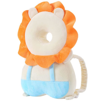 Picture of Baby Walker Head Protector Toddler Adjustable Baby Head Protection Backpack Wear Safety Pad (White Lion)