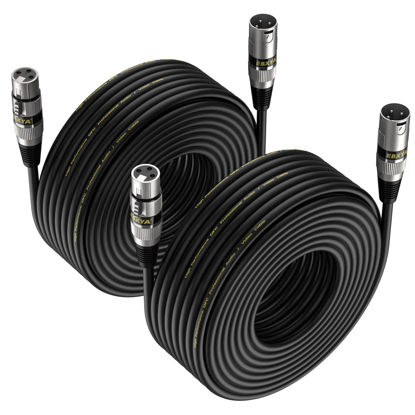 Picture of EBXYA 35ft XLR Cable 2 Pack - Premium Balanced XLR Microphone Cables with 3-Pin XLR Male to Female DMX Cable