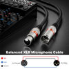 Picture of EBXYA XLR Cable 15ft 6 Packs - Premium Balanced DMX Cable with 3-Pin XLR Male to Female Microphone Cable, Black