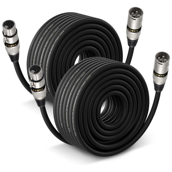 Picture of EBXYA XLR Cables 75ft 2 Pack - Premium Balanced Microphone Cable with 3-Pin XLR Male to Female Cable