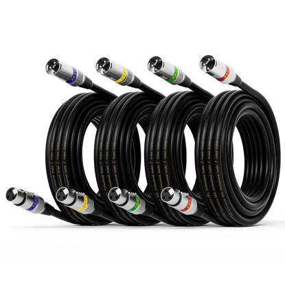 Picture of EBXYA XLR Cable 25 ft 4 Packs - Stage Light DMX Cable, Premium Balanced 3-Pin XLR Male to Female Microphone Cable