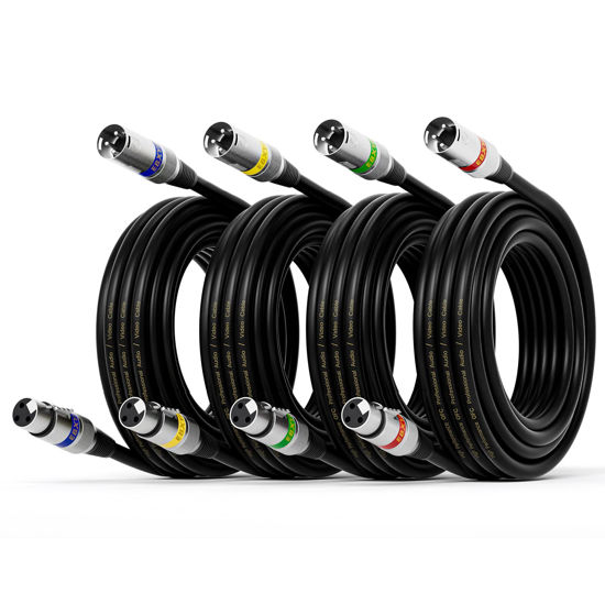 Picture of EBXYA XLR Cable 25 ft 4 Packs - Stage Light DMX Cable, Premium Balanced 3-Pin XLR Male to Female Microphone Cable