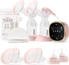 Picture of NCVI Double Electric Breast Pump 8782, Portable Anti-Backflow, with 4 Size Flanges, 4 Modes & 9 Levels, LED Display, 10 Breastmilk Storage Bags, Ultra-Quiet and Pain Free Breast Pumps