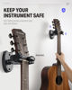 Picture of Donner Guitar Wall Mount Locking 2-Pack, Guitar Wall Hangers Auto Lock for Acoustic Electric Guitar Bass Mandolin, Black