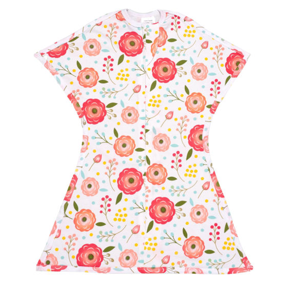 Picture of SleepingBaby Zipadee-Zip Transitional Swaddle Sack, 4-8 Month - Roomy Zipper Swaddle for Easy Diaper Changes and Proper Hip Development - Baby Swaddle Sack, Small - Pretty Poppy