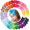 Picture of 30Pcs 6 Inch Hair Bows for Girls, Oaoleer Grosgrain Ribbon Bows Alligator Clips Double-deck Big Hairbows Hair Barrettes Hair Accessories for Toddlers Girls Kids Children