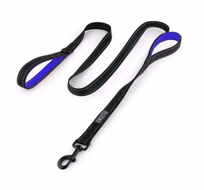 Picture of Dog Leash Heavy Duty - 2 Handles by Padded Traffic Handle for Extra Control, 6foot Long - Perfect for Medium to Large Dogs (6 ft, Black Blue)