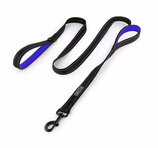 Picture of Dog Leash Heavy Duty - 2 Handles by Padded Traffic Handle for Extra Control, 6foot Long - Perfect for Medium to Large Dogs (6 ft, Black Blue)
