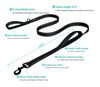 Picture of Dog Leash Heavy Duty - 2 Handles by Padded Traffic Handle for Extra Control, 6foot Long - Perfect for Medium to Large Dogs (6 ft, Black Blue)