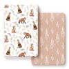 Picture of GRSSDER Stretchy Ultra Soft Jersey Knit Fitted Pack n Play Sheets Set 2 Pack, Fit Portable/Mini Crib, Playards Mattress Pads Safe and Snug, Pretty Fox for Baby Girls